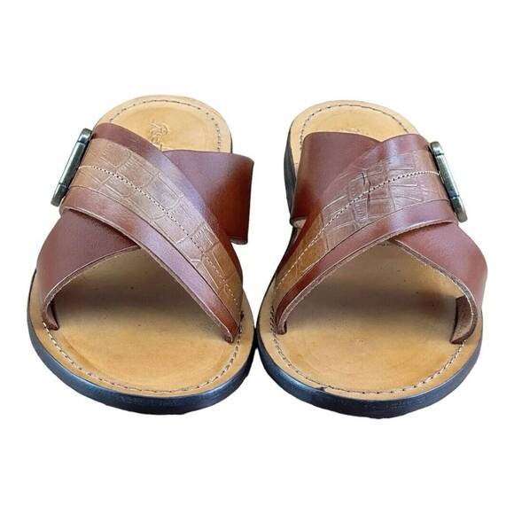Re Ferdinando Vero Cuoio  Slides Sandals 11.5 Brow leather main image 7